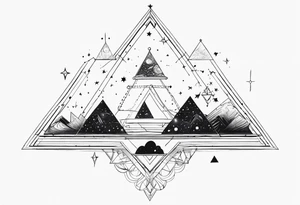 Aquarius constellation with pyramids tattoo idea