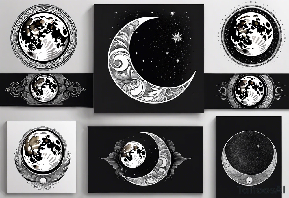 five phases of the moon tattoo idea