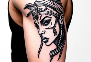 African goddess with tribal makeup tattoo idea