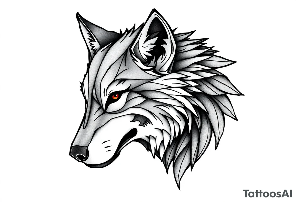 Nordic wolf tattoo idea