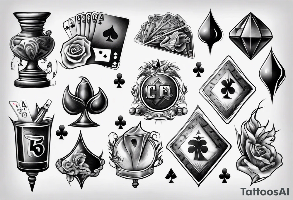 realistic gambling tattoo idea