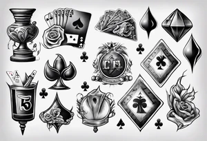 realistic gambling tattoo idea