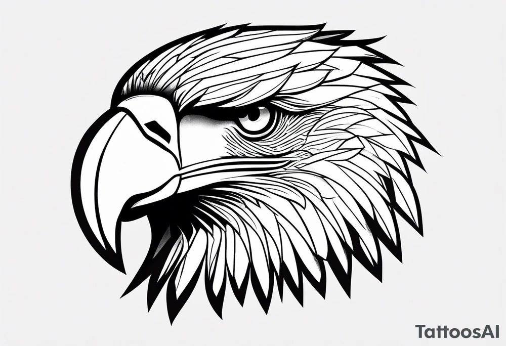 eagle face from front tattoo idea
