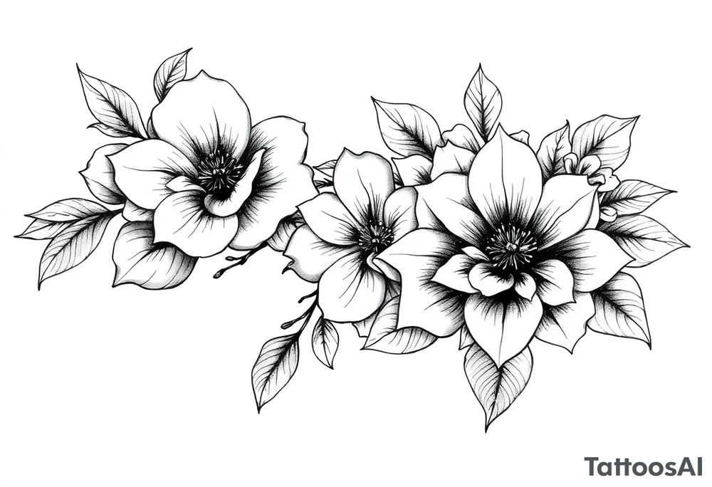 ornaments of flowers tattoo idea