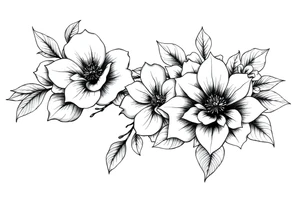ornaments of flowers tattoo idea