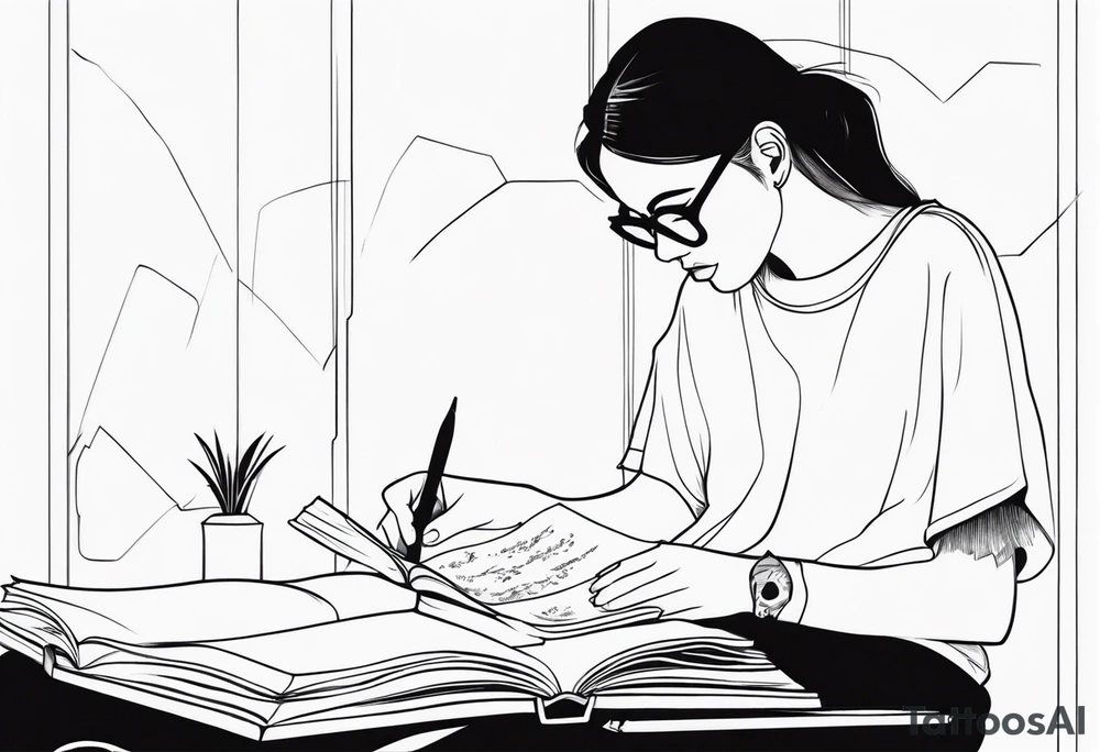 person reading tattoo idea