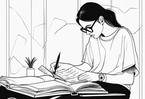 person reading tattoo idea