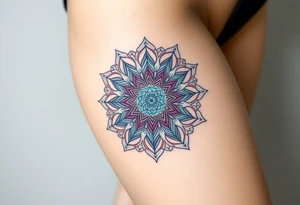 intricate mandala with sacred geometry and cosmic elements tattoo idea