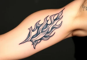 huge and large powerfull flames tattoo idea