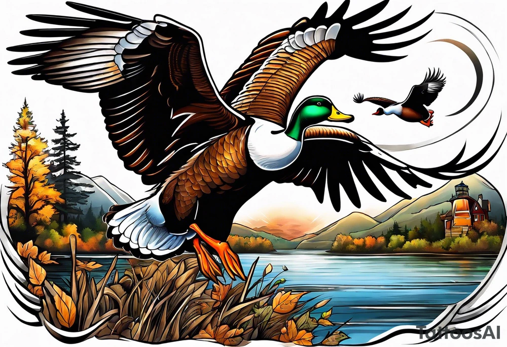 Duck and turkey hunting tattoo idea
