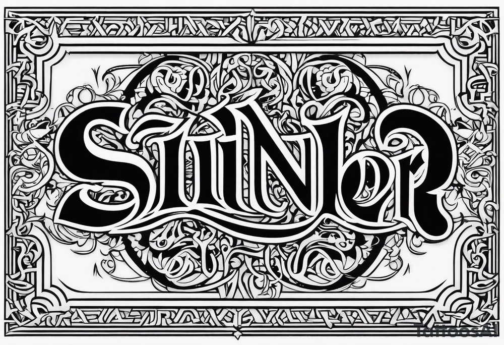 Saint  Sinner tattoo  ambigram design tattoo idea