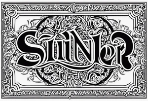 Saint  Sinner tattoo  ambigram design tattoo idea