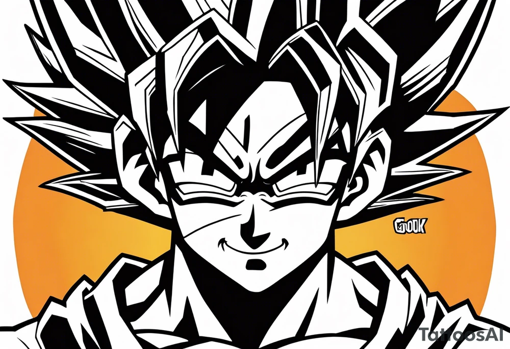 Goku face and hair but little tattoo idea
