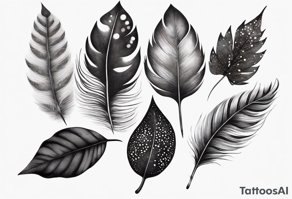 leaves that look like feathers tattoo idea