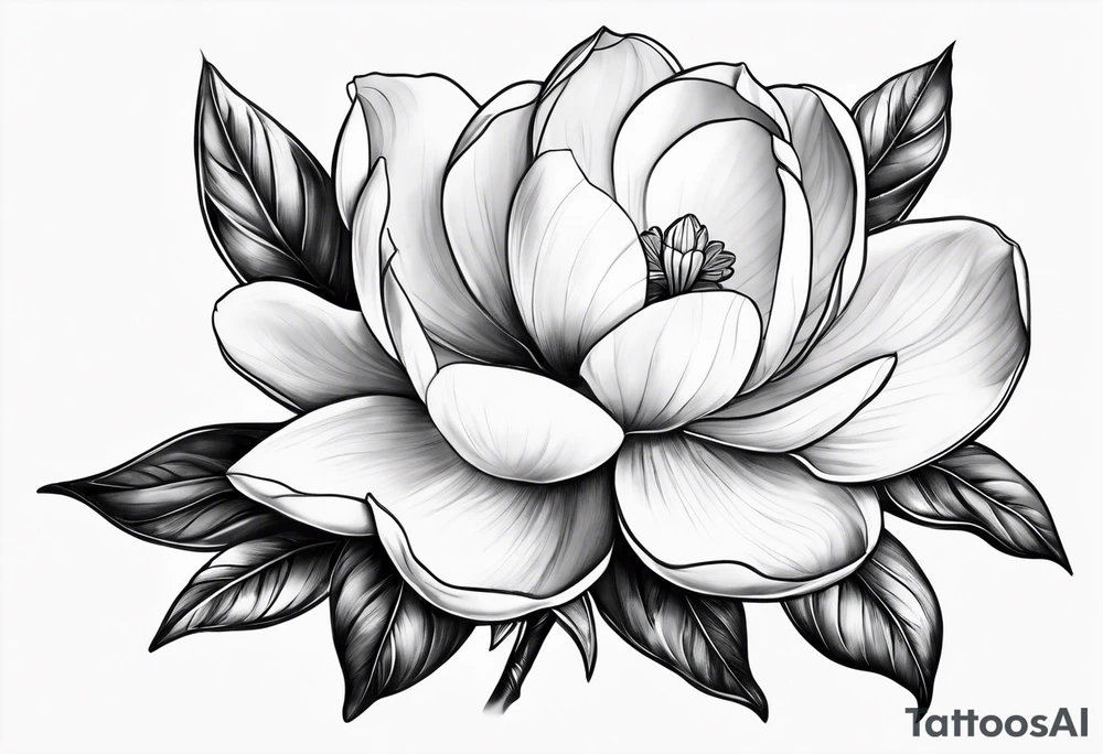 magnolia sketch drawing tattoo idea