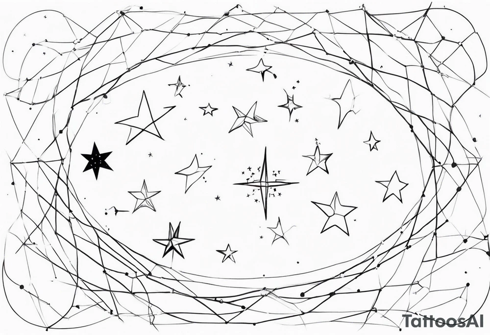 Five stars  in a constellation tattoo idea