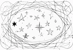 Five stars  in a constellation tattoo idea
