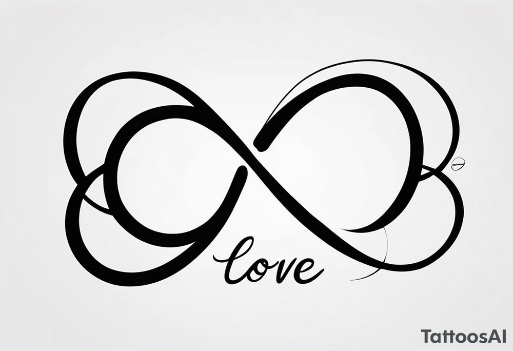 Infinity symbol with “love” tattoo idea
