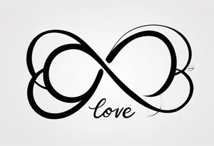 Infinity symbol with “love” tattoo idea