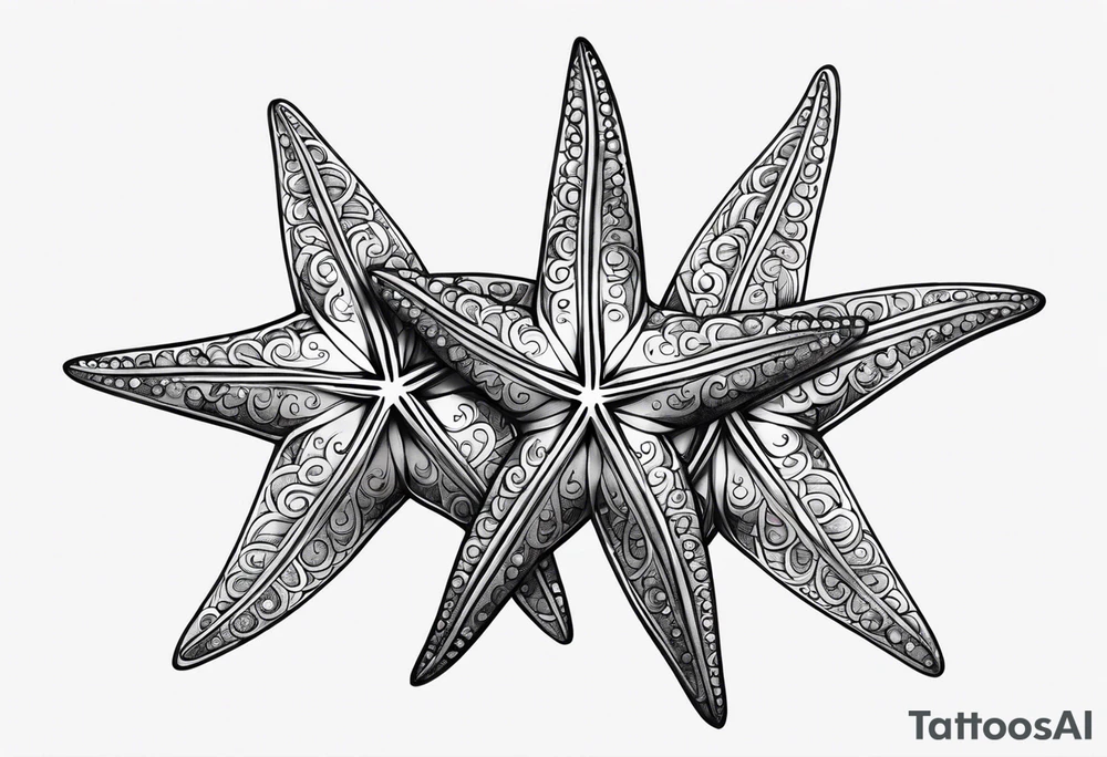 Two Starfish 
olive branch tattoo idea