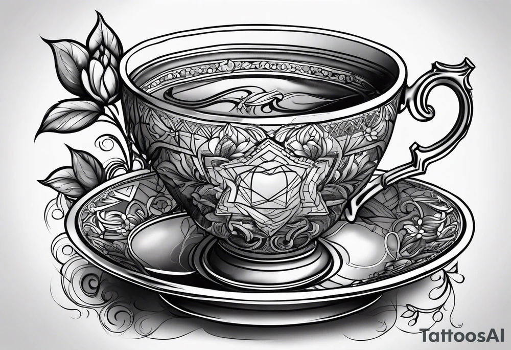 she whiskey in tea cup tattoo idea