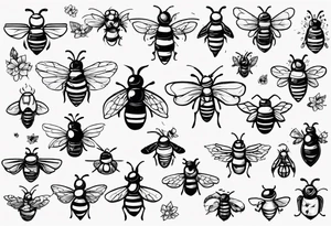 kleine Biene im Comic still von der seite gezeichnet tattoo idea
