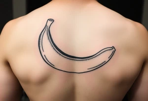 Erect penis disguised as a banana tattoo idea