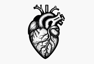 an actual human heart as you would see in a human body tattoo idea