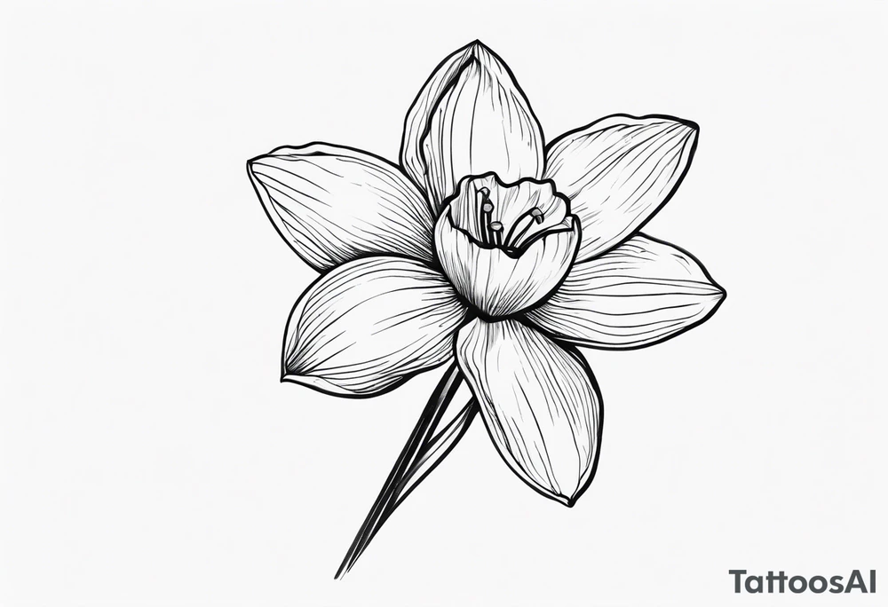 single stem narcissus flower tattoo idea
