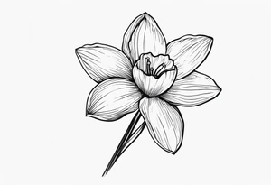 single stem narcissus flower tattoo idea