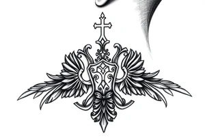 russian christian orthodox military neck design front facing tattoo idea