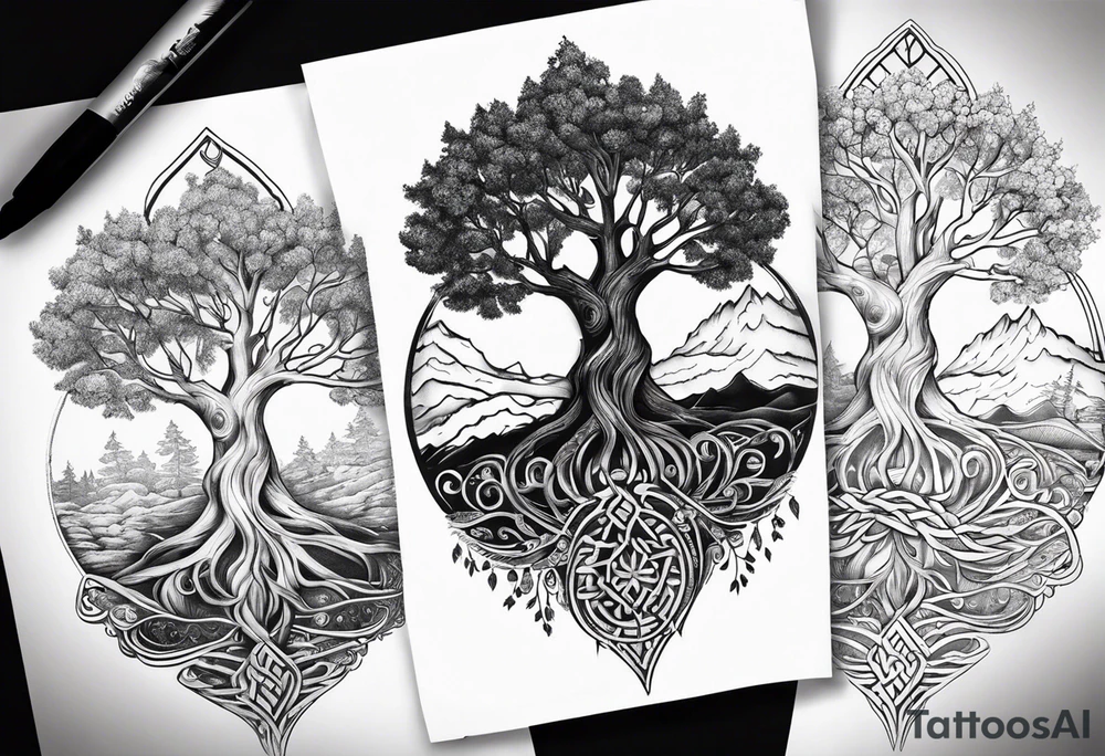 Nordic tree of life tattoo tattoo idea