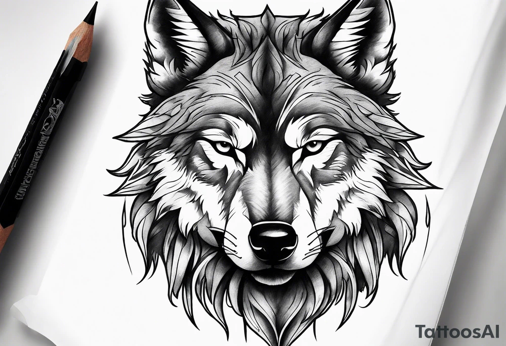 Wolf warrior tattoo idea