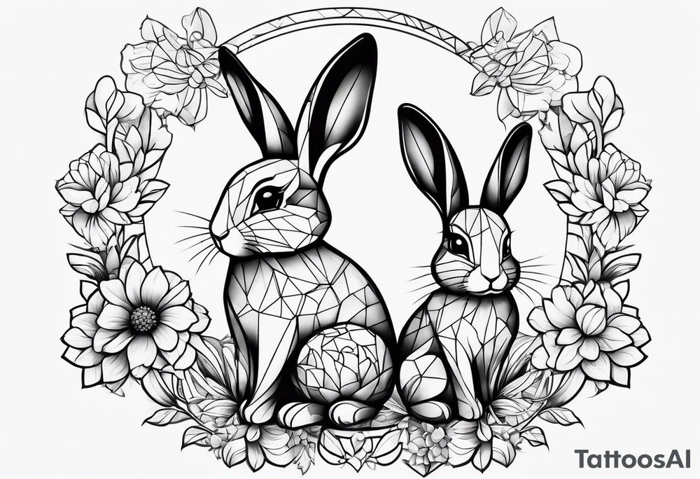 Mum and baby bunny tattoo idea