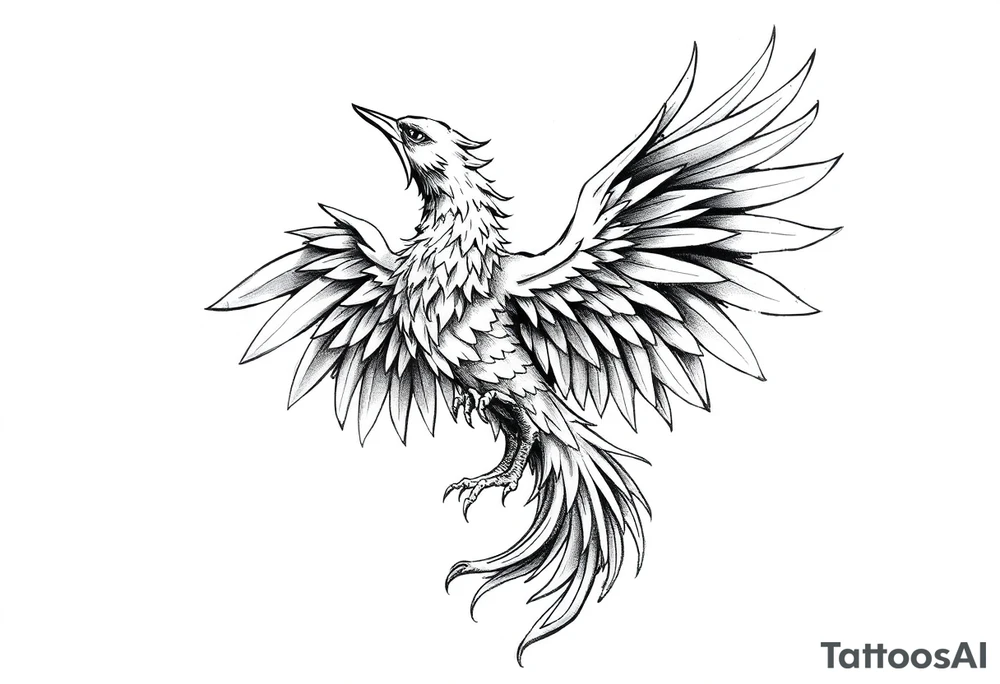 Phoenix rising from the ashes tattoo idea