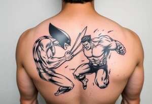 Marvels Wolverine fighting the incredible hulk tattoo idea