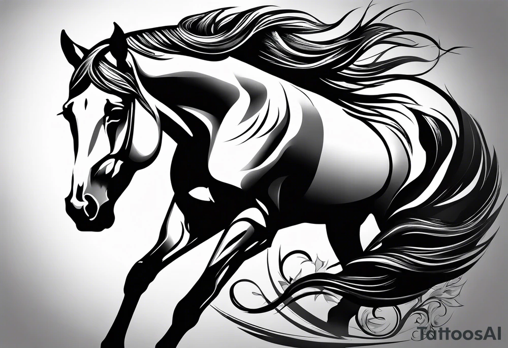 Horse portrait no shading tattoo idea