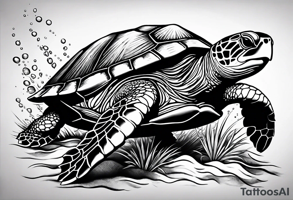 Sea turtle tattoo idea