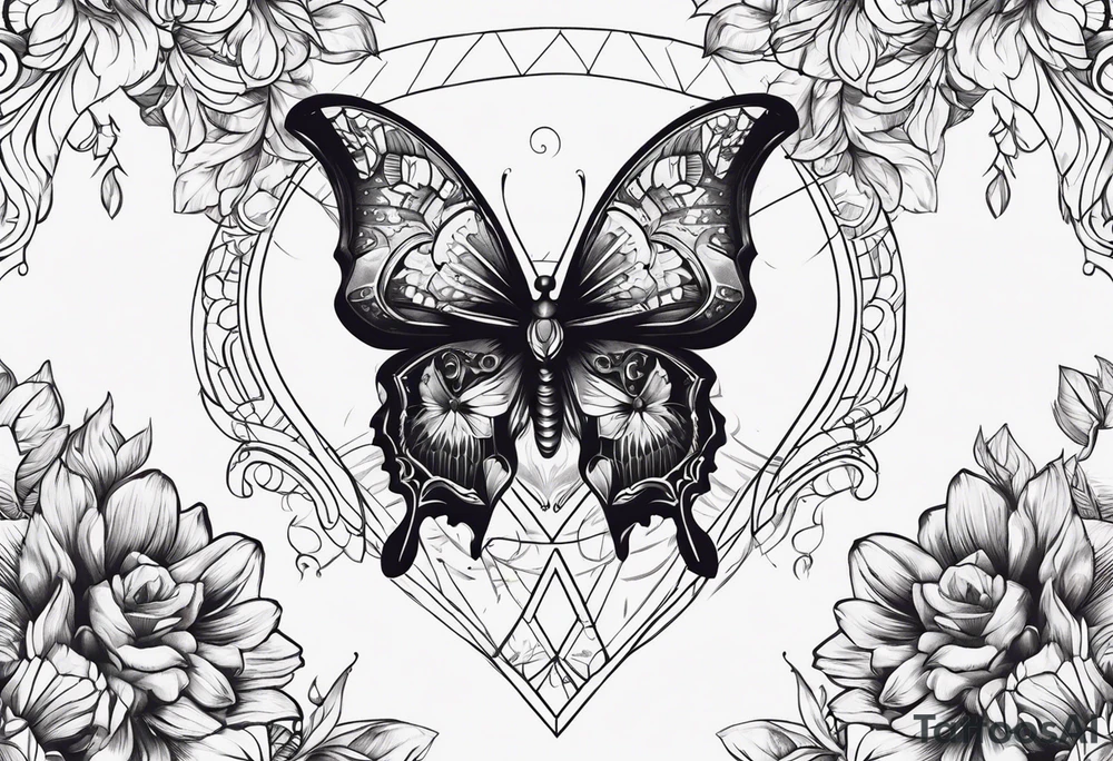 butterfly skull tattoo idea