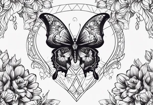 butterfly skull tattoo idea