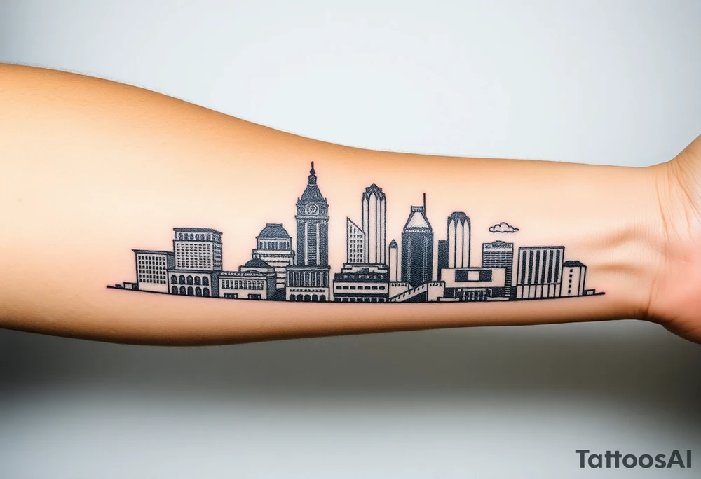 Baltimore Maryland Skyline With Baltimore Heritage tattoo idea