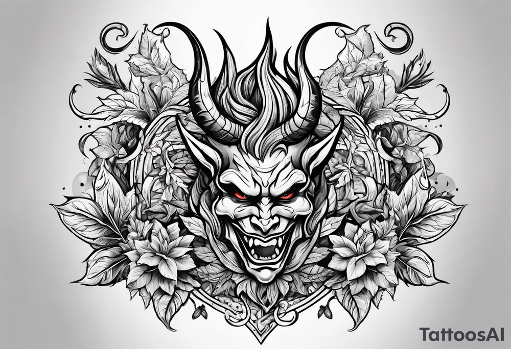 Devil high on weed tattoo idea
