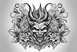 Devil high on weed tattoo idea