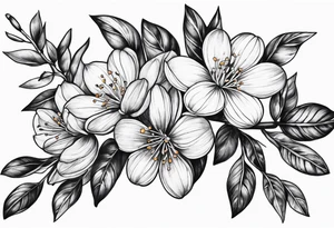 orang blossom branches tattoo idea