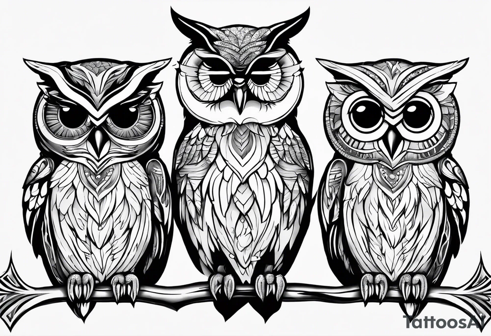 Owls
Hear no evil, see no evil, speak no evil tattoo idea