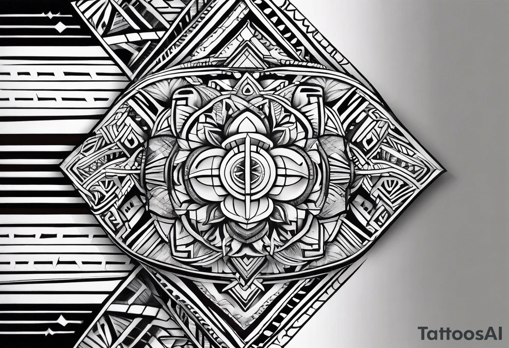 Polynesian tribal pattern forearm tattoo idea