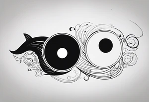 Lo Ying yang formato da carpe in uno sfondo che rappresenta luniverso tattoo idea