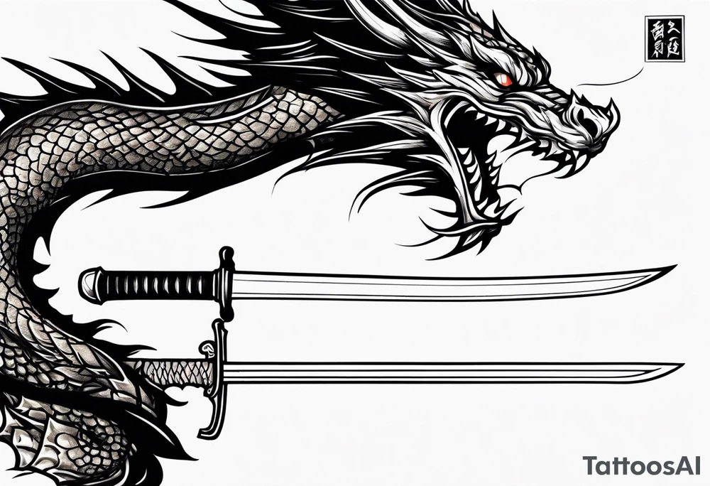 Katana and a dragon tattoo idea