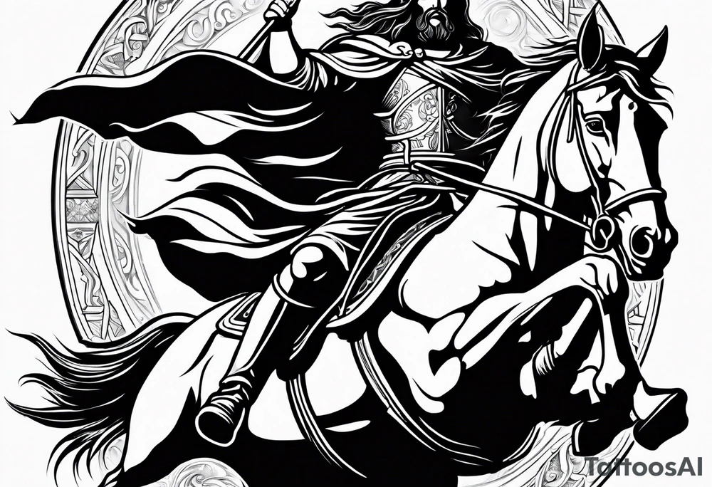 Warrior Jesus on a horse tattoo idea