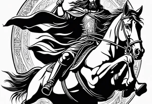Warrior Jesus on a horse tattoo idea